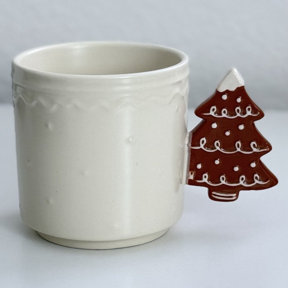 Wondershop Stoneware Festive Holiday Mug Raised Design Gingerbread Tree Handle
